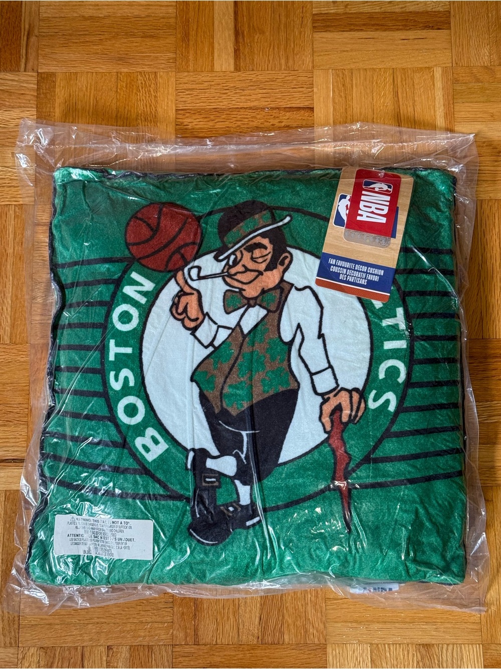 NBA Boston Celtics Green and White Logo Decorative Pillow